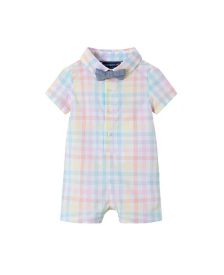 Andy & Evan Baby Boys Easter Plaid Shirtall w/Bowtie