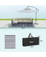 Outsunny Outdoor Rug, 8' x 10' Plastic Straw, Geometric