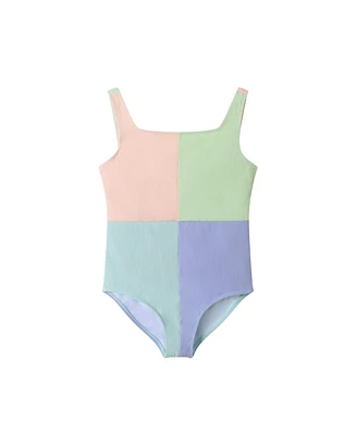 Andy & Evan Big Girls Toddler/Child Colorblocked One-Piece Swimsuit