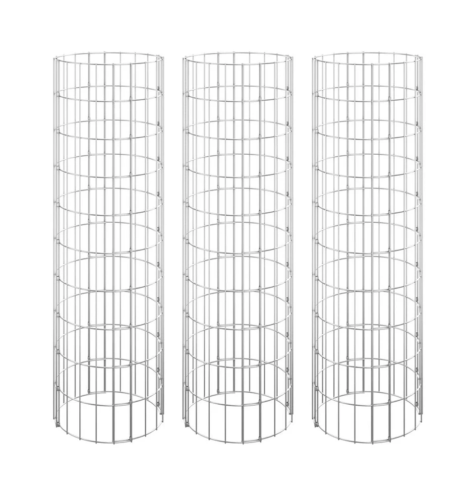 Circular Gabion Raised Beds 3 pcs Galvanized Steel 11.8"x39.4"