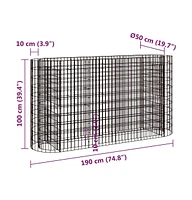 Gabion Raised Bed Galvanized Iron 74.8"x19.7"x39.4"