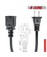 5 Core Ac Power Cord 10 Ft • 2 Prong Extension Adapter • 16AWG/2C 125V 13A • Us Polarized Male to Female Outlet Extension Cable B