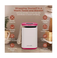 SereneLife Towel Warmer Bucket, 23L, Adjustable Timer, Safety Lock, Pink