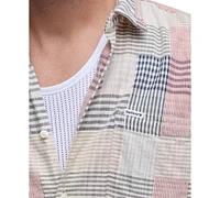 Barbour Men's OakShore Short Sleeve Patchwork Button-Front Shirt