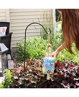 Spring Flowers Wind Bell - Mosaic Glass Wind Chime Bell for the Patio, Deck, or Porch - 7"