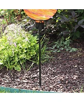 Outdoor Gazing Globe Stand - In-Ground Metal Gazing Ball Stand for 8" to 12" Gazing Balls - Black - 24" H