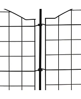 Arched Grid 12.5' Set of 5 Decorative Garden Fence Panels - Steel Border Fencing - 28" W x 25.5" H Per Panel - Black