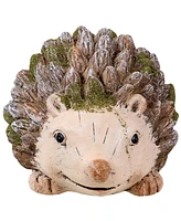 Ceramic Hazel The Hedgehog Garden Statue Decor - Hand-Painted Sculpture for Patio, Lawn, Garden and Indoor Living Spaces - 7-Inch - Brown