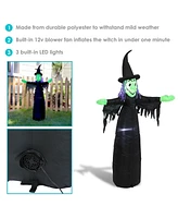 5' Wendolyn the Wicked Witch Inflatable Outdoor Halloween Decoration - Built-In Fan Blower and 2 Led Lights