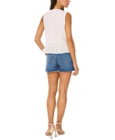 Vince Camuto Women's Pleated Peplum-Hem Sleeveless Top