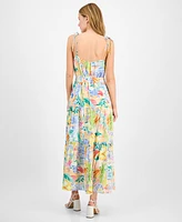 julia jordan Women's Straight-Neck Sleeveless Printed Dress