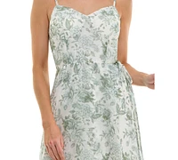 As U Wish Juniors' Molded-Cup Wrap High-Low Fit & Flare Dress