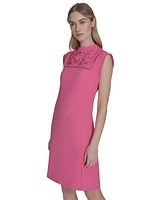 Vince Camuto Women's Embroidered-Yoke Sheath Dress