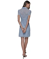 Karl Lagerfeld Paris Women's Graphic Lace Shirtdress