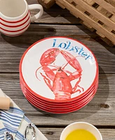 Certified International Beach House Lobster Melamine 6-Pc. Salad Plates, Service For 6
