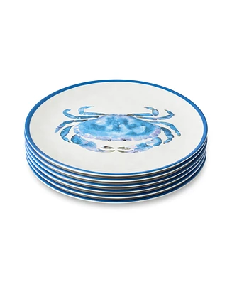 Certified International Beach House Crab Melamine 6-Pc. Dinner Plates, Service For 6