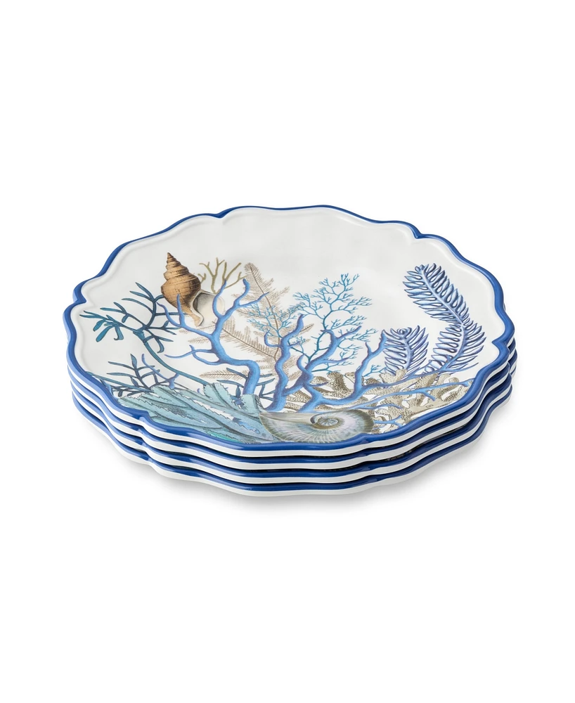 Certified International Blue Lagoon Melamine 4-Pc. Salad Plates, Service For 4