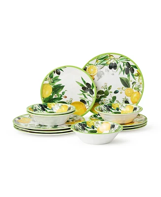 Certified International Limone Melamine 12-Pc. Dinnerware Set, Service For 4