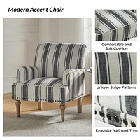 Geltrude farmhouse barbed wooden armchair with spike head trim