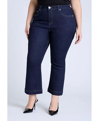 Eloquii Plus High Rise Crop Bootcut Jean