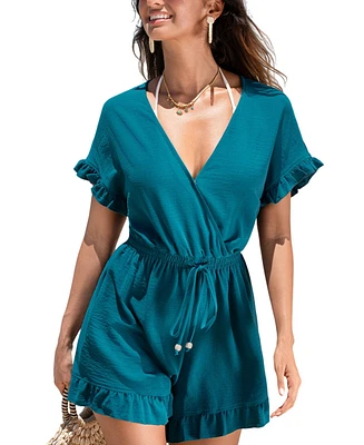 Cupshe Women's Ruffled Dream Blue Romper