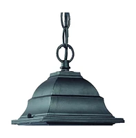 Distressed White Beveled Glass Outdoor Hanging Light