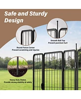 Dog Playpen Indoor Outdoor, 32" Height 8 Panels Fence with Anti-Rust Coating, Metal Heavy Portable Foldable Dog Pen for Large, Medium Small Dogs Rv Ya