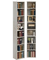 Tall Narrow Bookshelf 8 Tiers 71in Set of 2