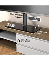 ProMounts Premium Universal Swivel Tabletop Tv Stand for 37-72 Inch with Tempered Glass up to 99lbs