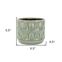 Geometric Ceramic Round Pot Planter – Indoor & Outdoor Decorative Planter