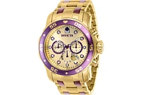 Invicta Men's 37692 Pro Diver Quartz 3 Hand Gold Dial Watch