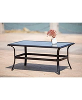 21" Black Metal Outdoor Chat Table