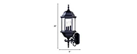 Three-Light Domed Glass Lantern Wall Light – Stylish Outdoor Wall Fixture