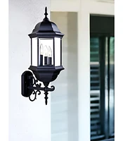 Three-Light Domed Glass Lantern Wall Light – Stylish Outdoor Wall Fixture