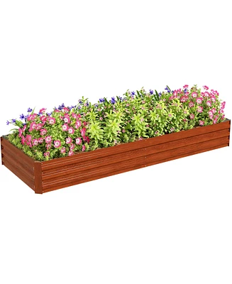 Outsunny Galvanized Raised Garden Bed Metal Planter Box Easy Quick Setup