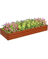 Outsunny Galvanized Raised Garden Bed Metal Planter Box Easy Quick Setup