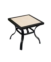 Ceramic Square Outdoor Side Table – Elegant Design for Patio & Outdoor Spaces