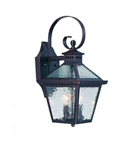 Hammered Glass Wall Light Fixture for Bathroom and Hallway Lighting