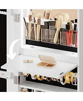 Led Jewelry Cabinet Organizer with Foldable Shelf