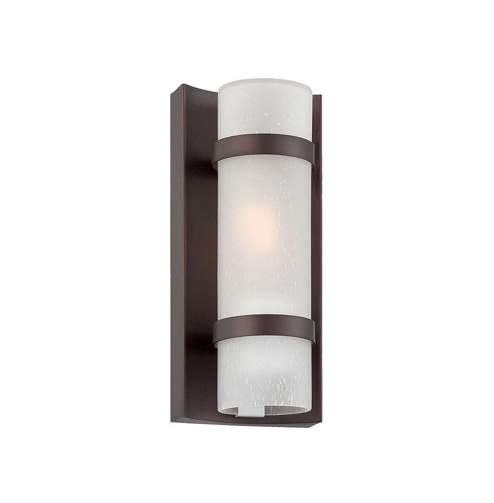 Bronze and White Glass Wall Sconce