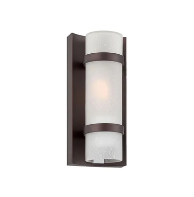 Bronze and White Glass Wall Sconce