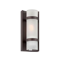 Bronze and White Glass Wall Sconce
