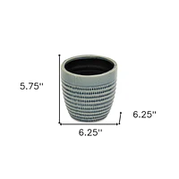 Indoor/Outdoor Striped Ceramic Round Planter – Stylish Pot for Plants