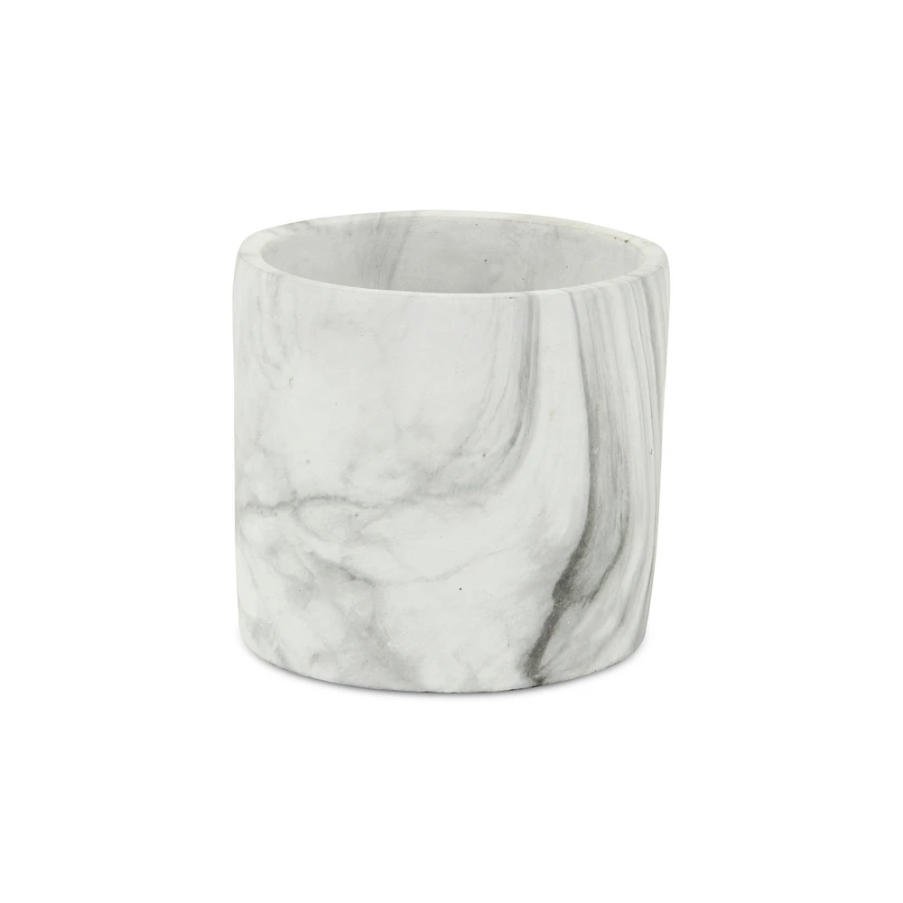 Ceramic Round Planter with Marbleized Finish – Versatile Pot for Home & Garden