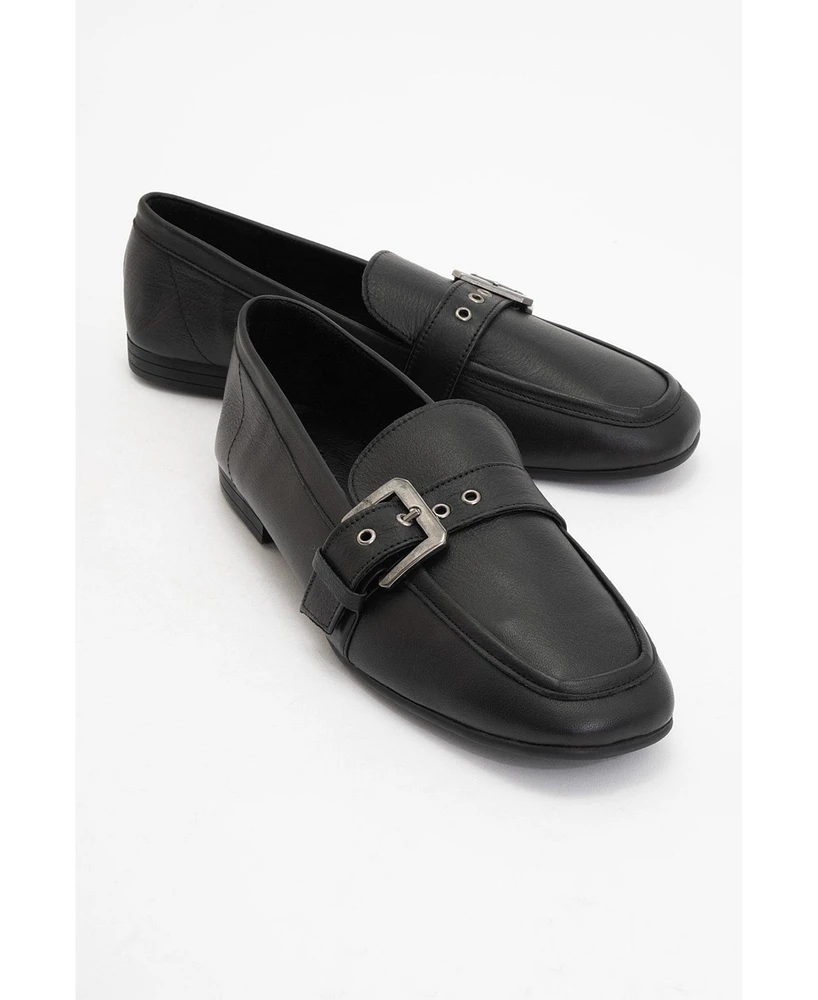 Jade Leather Flat Loafers (Women)