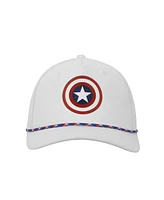 Marvel Universe Captain America Shield Adult White Elite Flex Snapback Hat