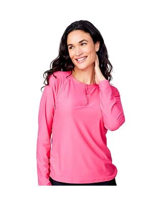Free Country Women's Long Sleeve Zip Swim Shirt