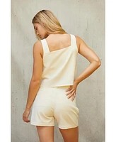 Crescent Women's Sally Sqaure Neck Sleevless Top
