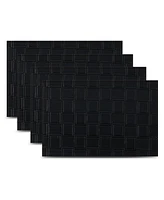 Dainty Home Bostonian Reversible Premium Leather Wipe Clean Placemat 12" x 18" Rectangular Placemats Set of 4