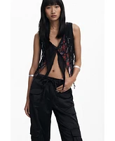 Desigual Women's Satin cargo pants